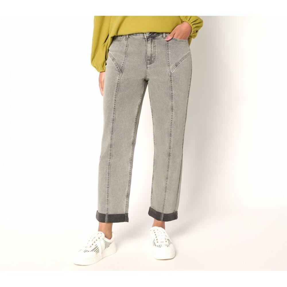 Sorbus Women's Plus Sz Pants 20 Grey Wash Seamed Boyfriend Jeans Gray A702606